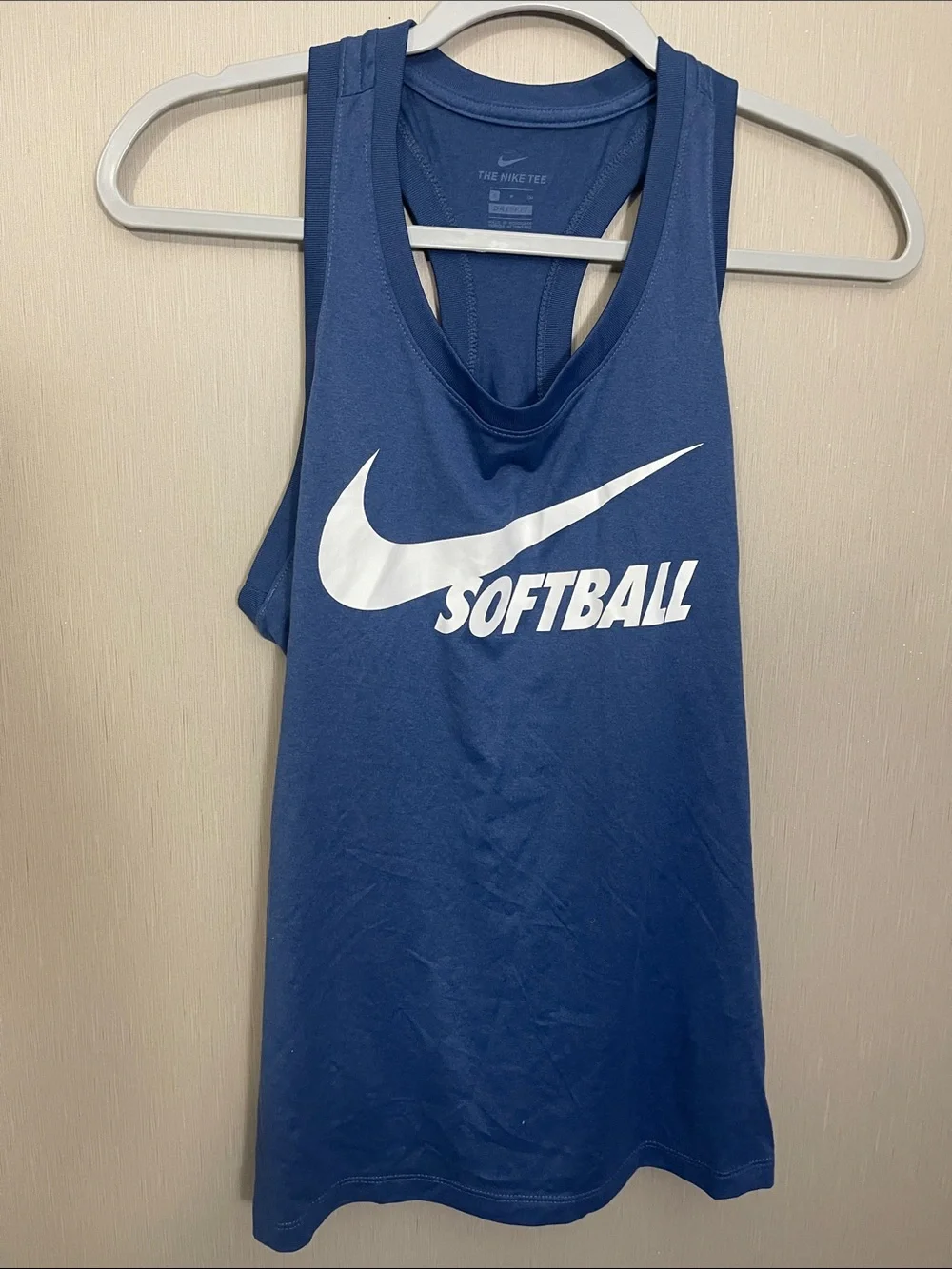 Nike women’s small Navy Blue Softball Tank with White Swoosh racerback